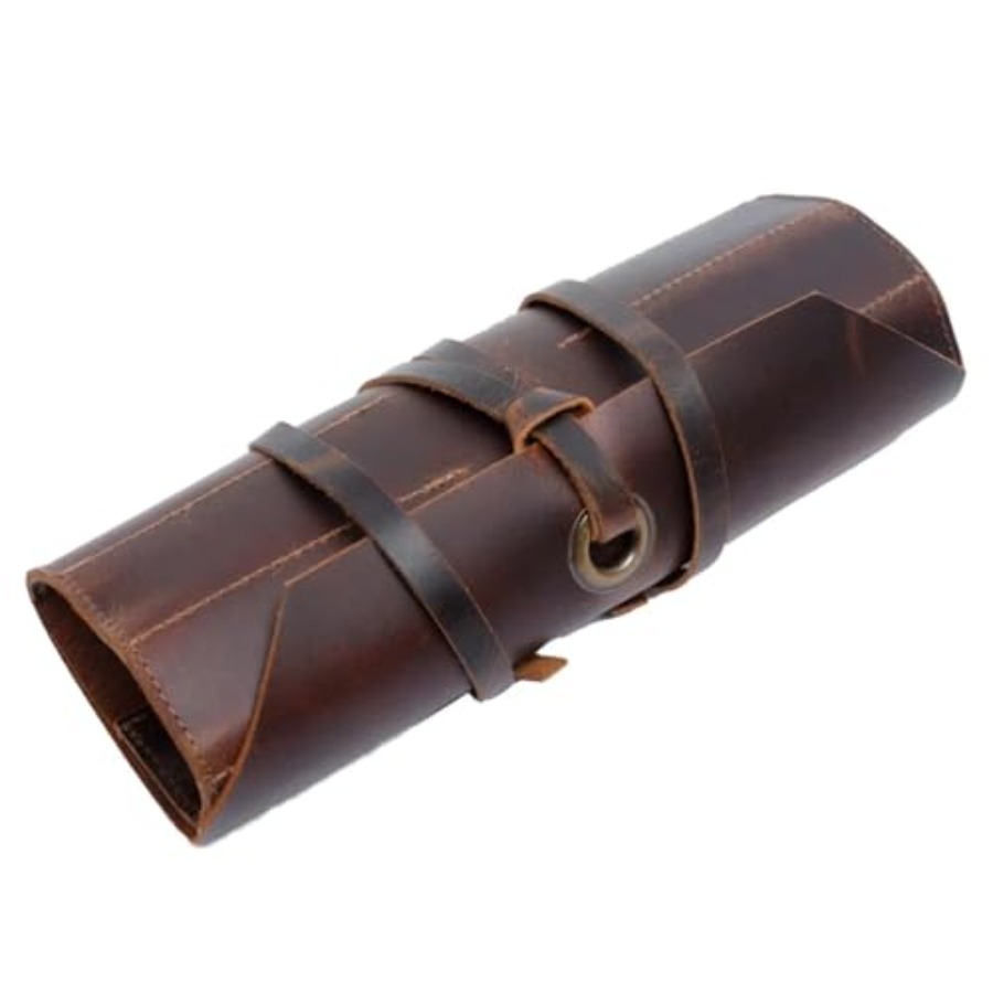 Tools For Woodworking Workshop - Leather Tool Roll Pouch 10 Slots