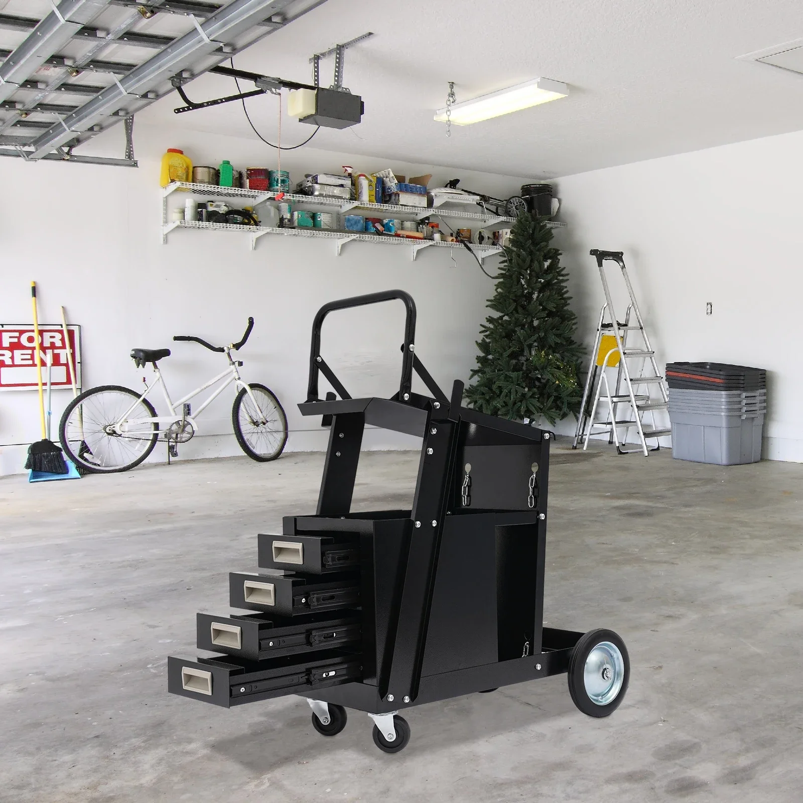 Tools Trolley For Workshop - Rolling Welding Cart with Comfort Grip