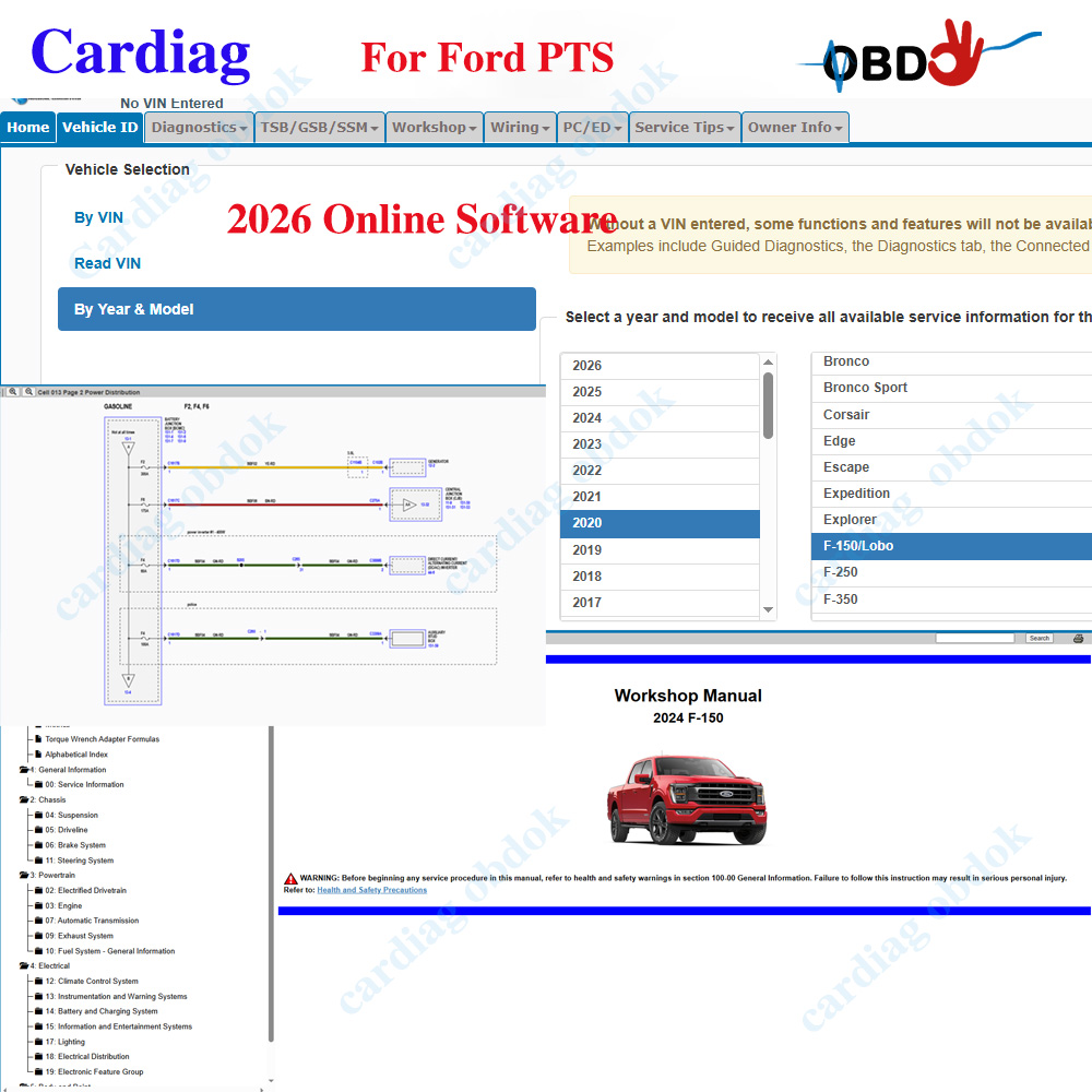 2026 for Ford PTS Online Softw - Workshop Tools Diagram 리뷰 및 가격
