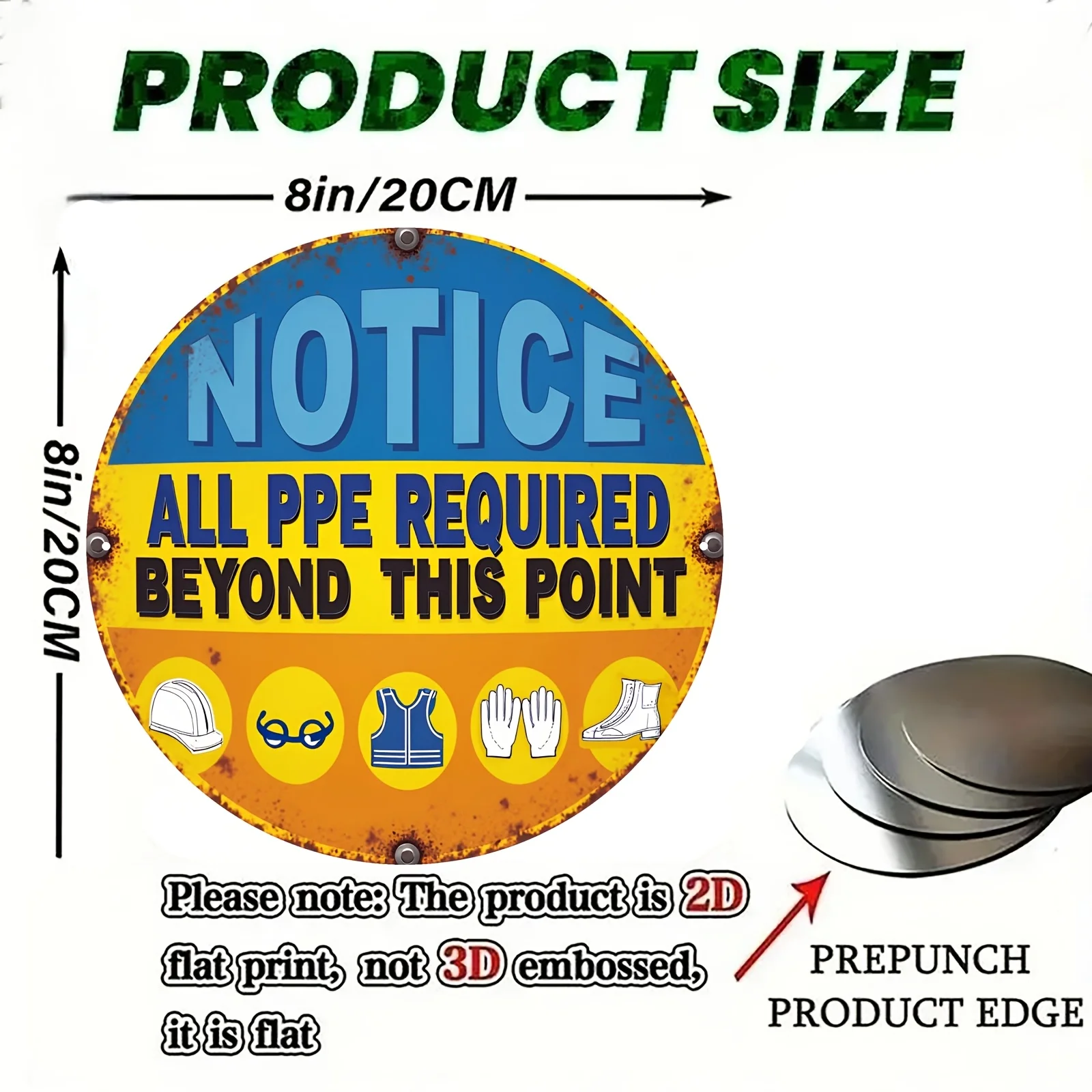 2D Flat Aluminum Safety Warnin - Workshop Tools Safety 리뷰 및 가격