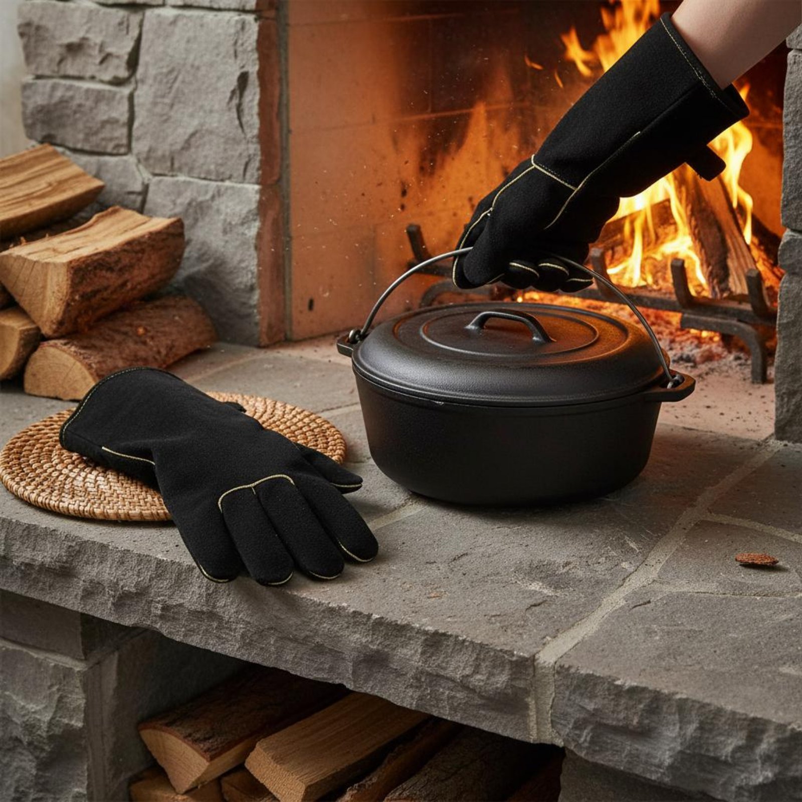 Long Cuff BBQ Gloves Anti-Scal - Workshop Tools Safety 리뷰 및 가격